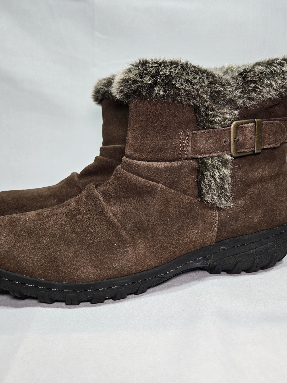 KHOMBU Womens Size 9 Lindsey Boots Brown Suede Faux Fur Hiking Winter Gorpcore